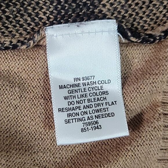 Liz Claiborne Sweater Dog Silhouette Print Labrador Retriever in Tan, Small - Picture 4 of 4